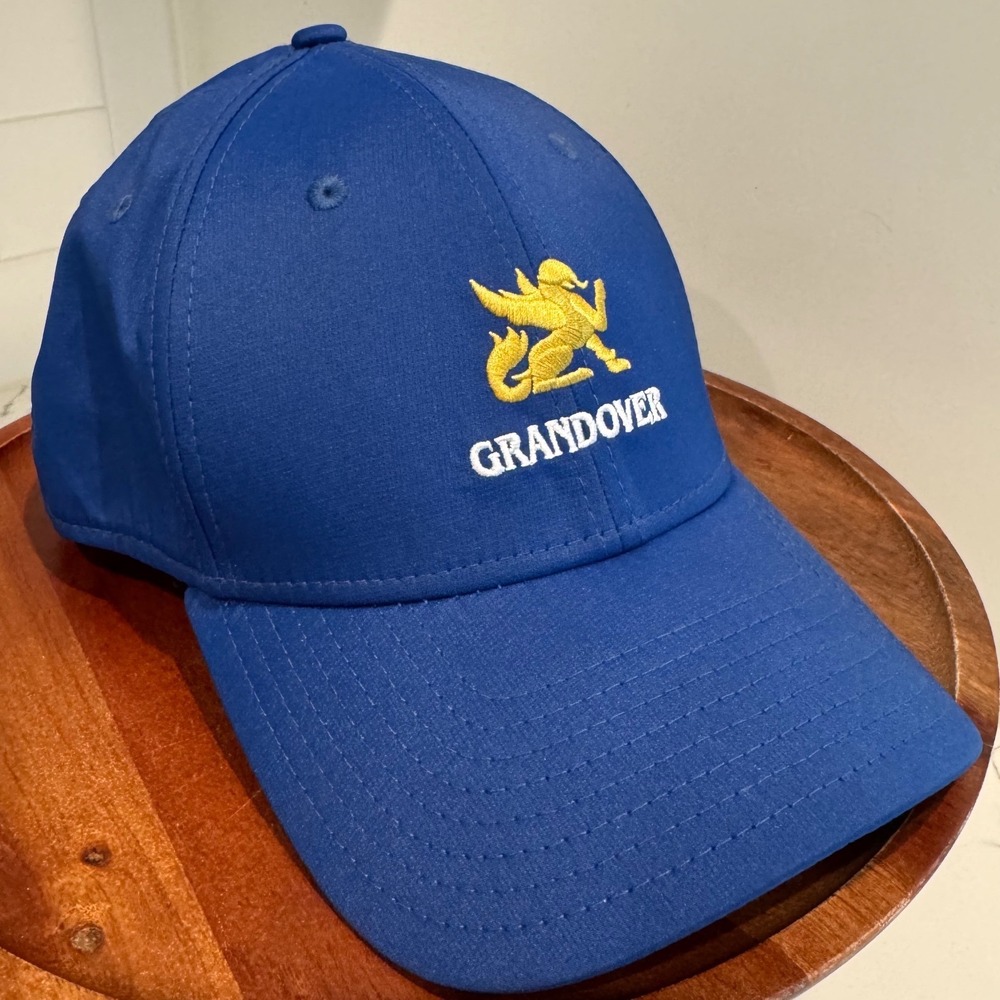 New Era 9FORTY Grandover Resort Royal Blue Snapback Hat Gold Griffin Logo Cap